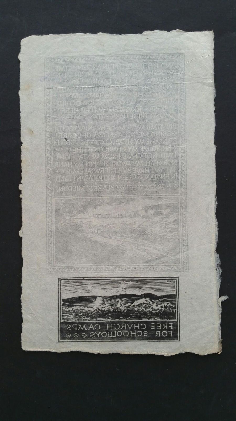 Unknownenglish Antique Woodcut Engraving, William Blakes's Milton1931 photo vinterior