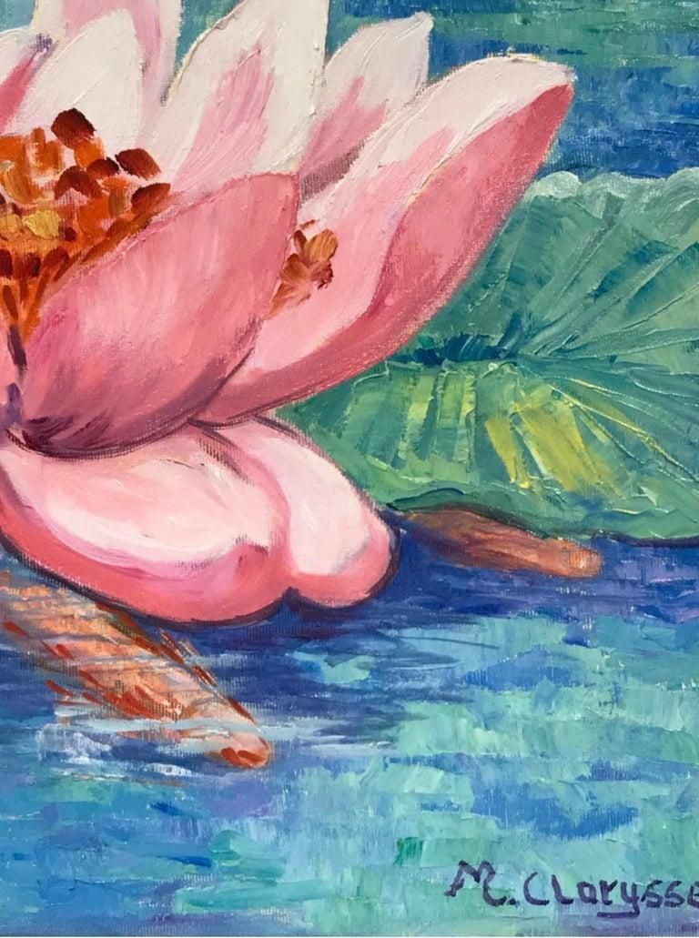 Unknownbright & Colorful French Impressionist Oil Painting, Pink Lillies2000 photo for sale