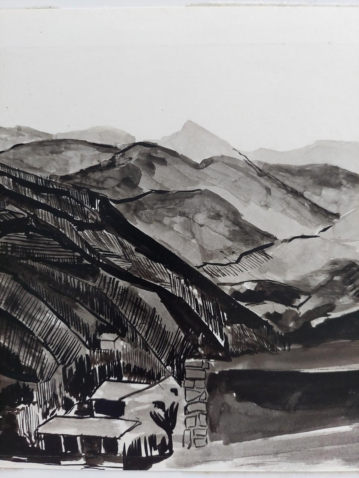 Bernard Labbe20th Century French Modernist Cubist Painting, En Grisaille French Landscape20th Century photo 254.0