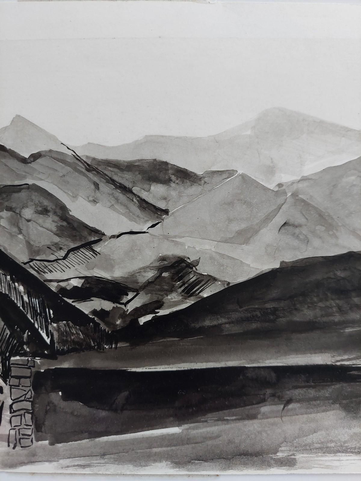 Bernard Labbe20th Century French Modernist Cubist Painting, En Grisaille French Landscape20th Century photo vinterior