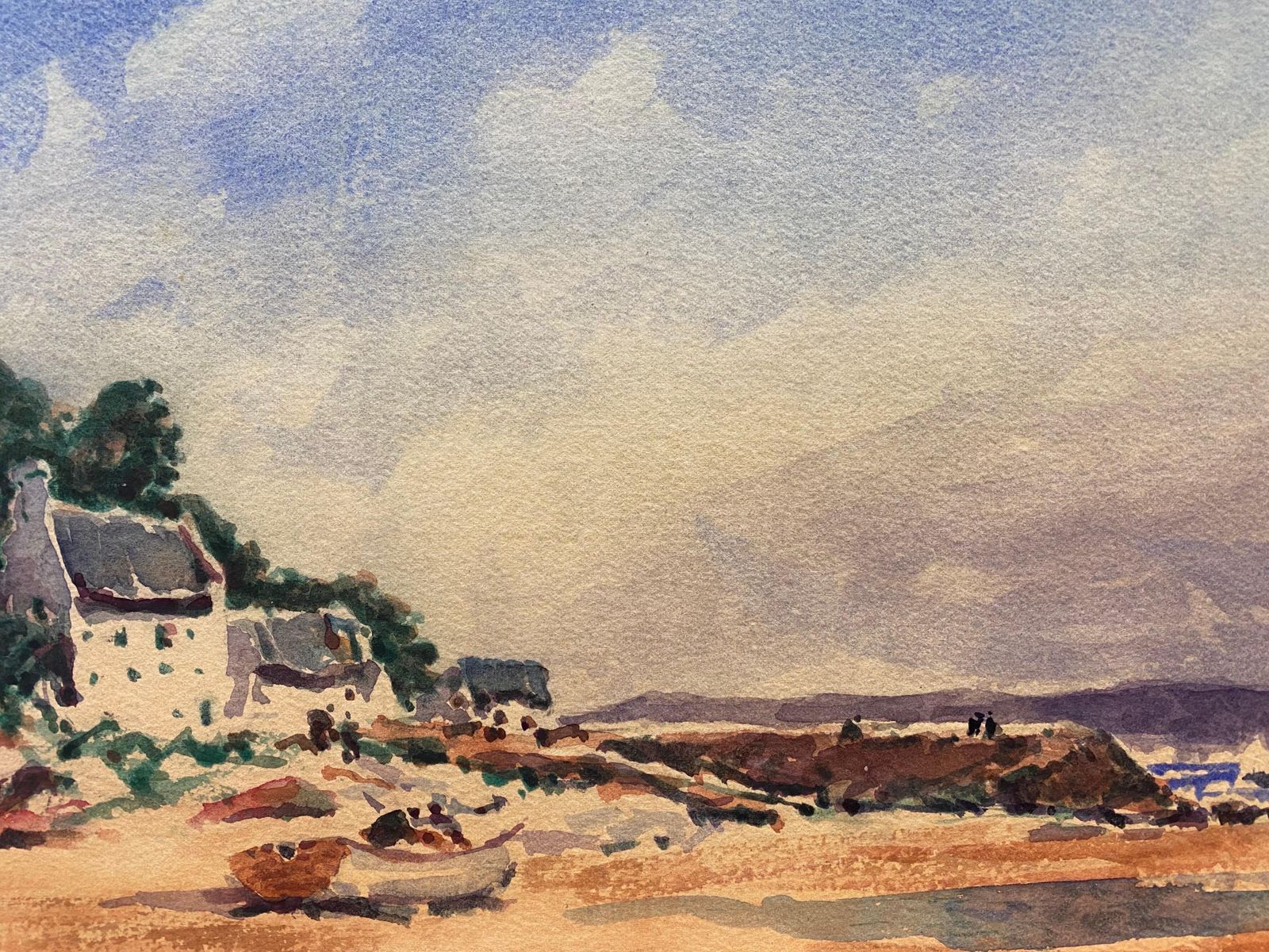 Unknownmaurice Mazeilie  French Impressionist Watercolour   By The Shore20th Century photo Art