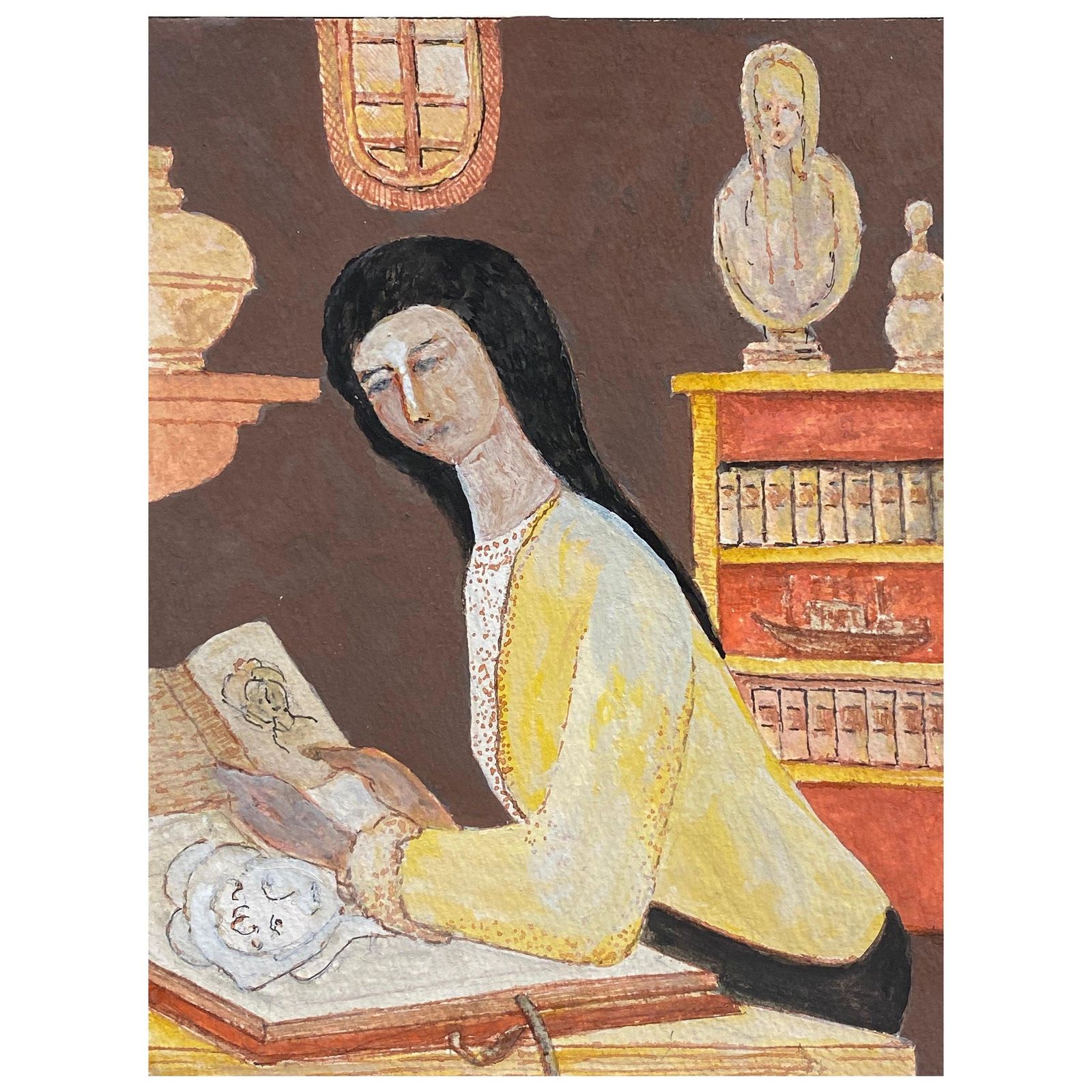 Unknown1950's French Modernist Painting Signed1950s