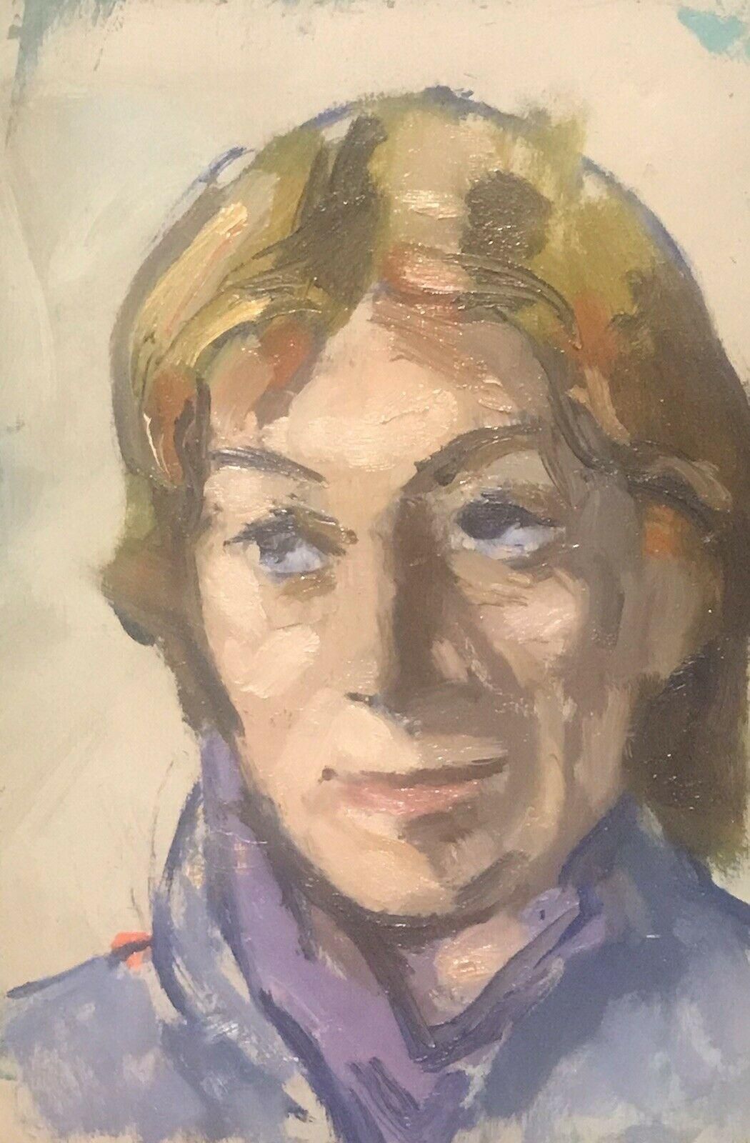 Akos Biroakos Biro Expressionist Oil, Portrait In Deep Thoughtcirca 1950s photo buy