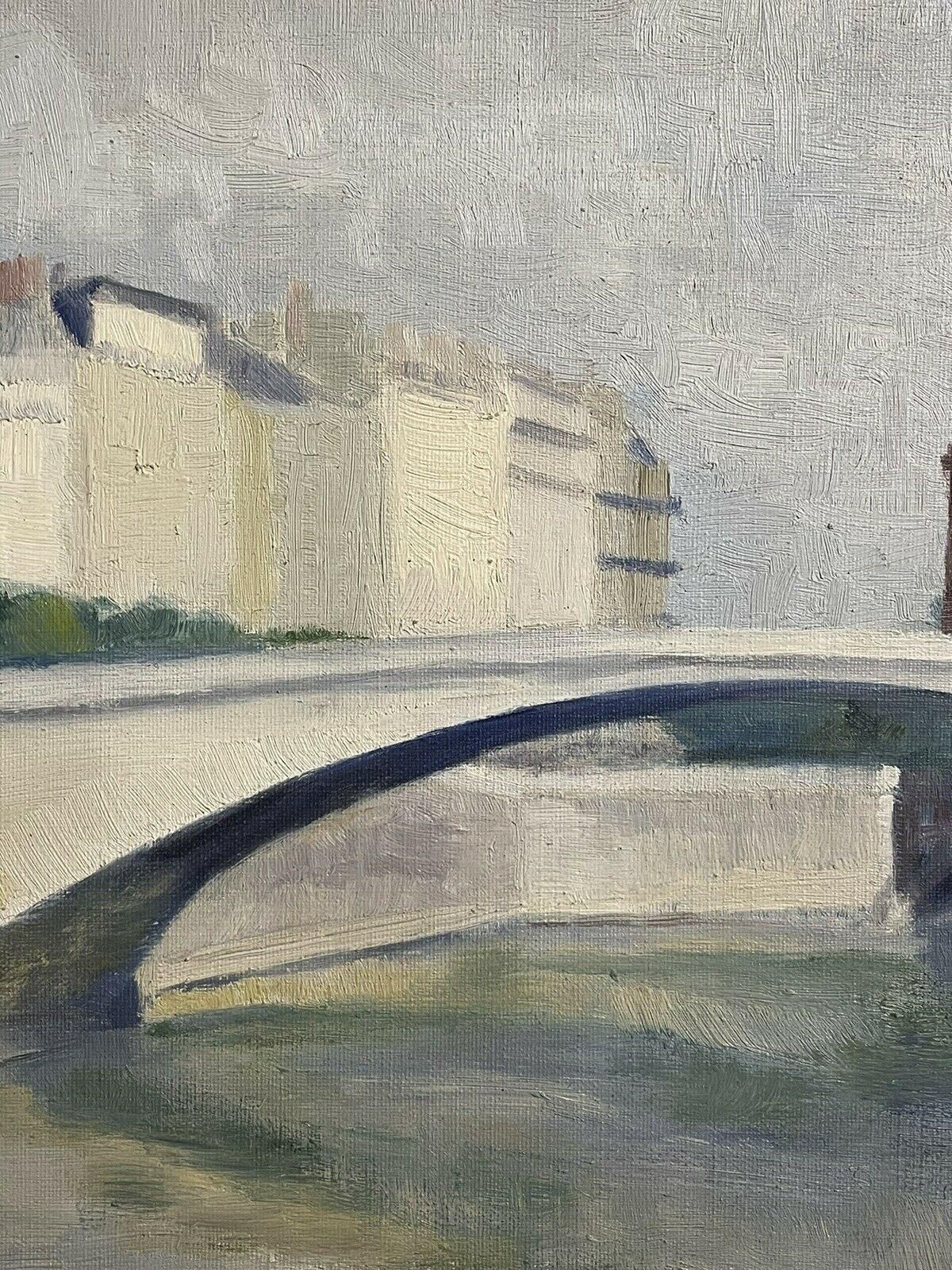 Unknowngenevieve Zondervan French Oil, Parisian River Landscape & Bridgecirca 1990s photo Art