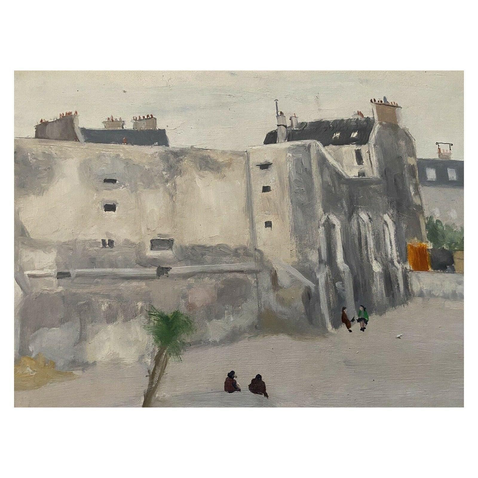 Unknowngenevieve Zondervan '1922 2013' French Oil Painting, Old City Buildings & Figscirca 1990s