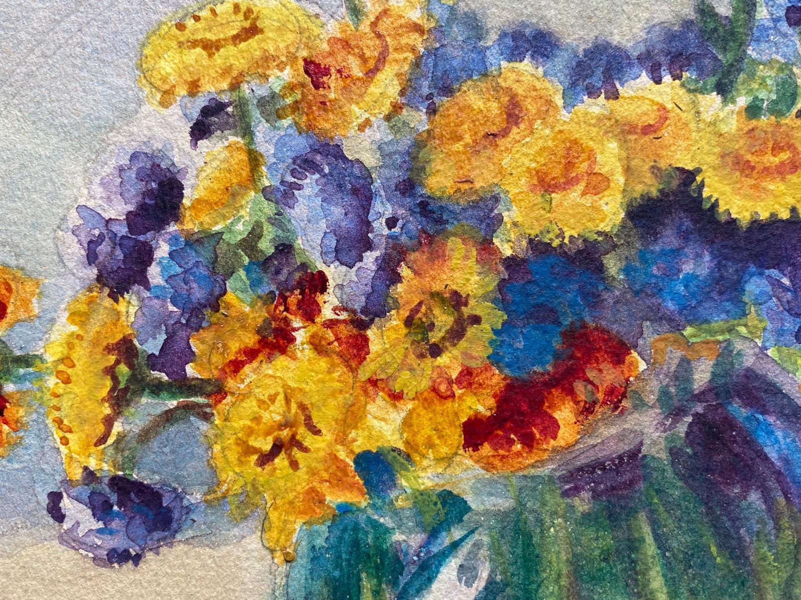 Unknownearly 1900's French Impressionist Signed Flower Watercolour By Marie Carreaucirca 1900s photo Art