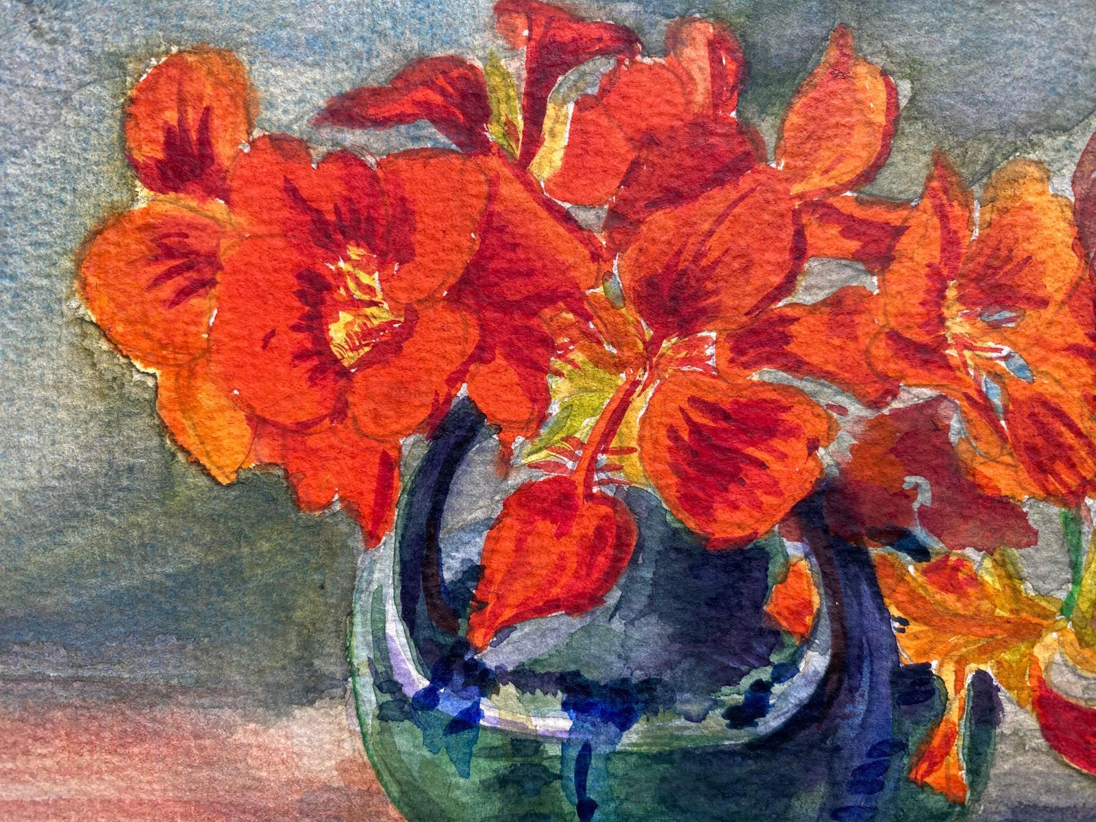 Unknownearly 1900's French Impressionist Signed Flower Watercolour By Marie Carreaucirca 1900s photo Art