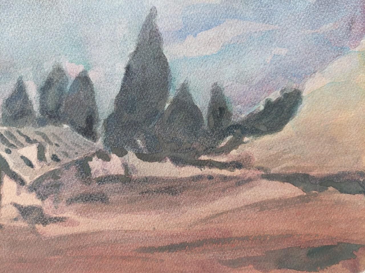 Maurice Mazeiliefrench Modernist Cubist Painting Provence Mountains20th Century photo vinterior