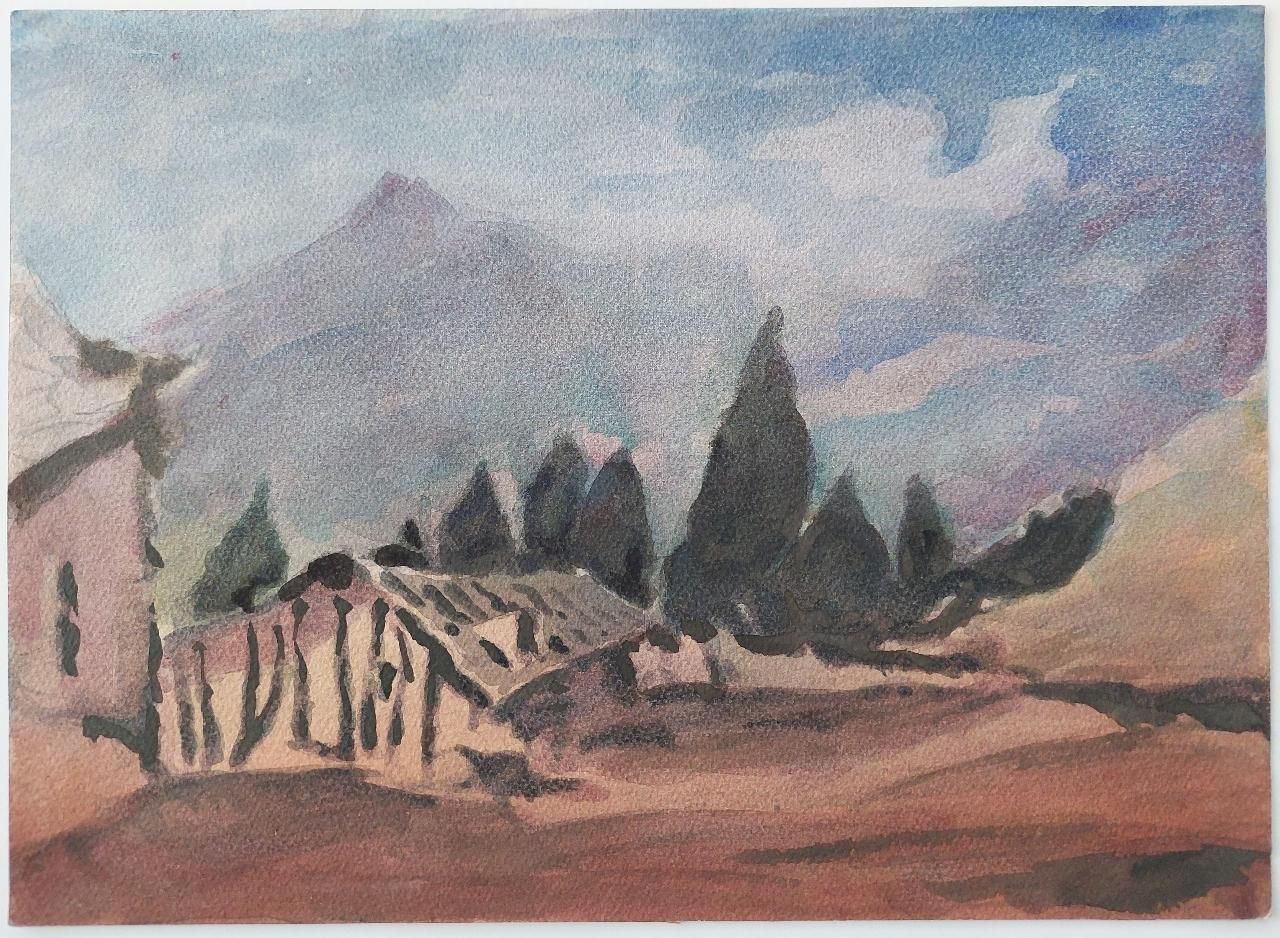Maurice Mazeiliefrench Modernist Cubist Painting Provence Mountains20th Century photo buy