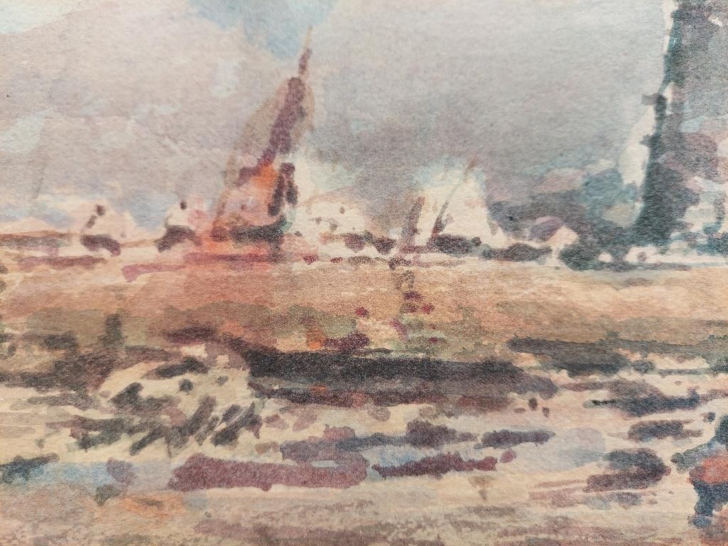 Maurice Mazeiliefrench Modernist Cubist Painting Brittany Coastal Scene photo 300.0