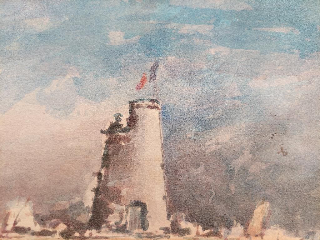 Maurice Mazeiliefrench Modernist Cubist Painting Brittany Coastal Scene photo buy