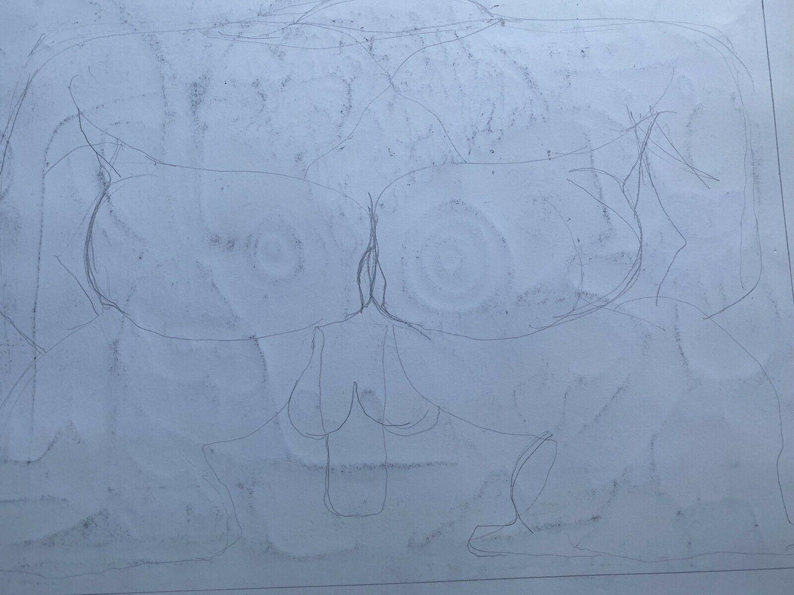 Unknownclaude Lagouche Orignal 1970's French Psychedelic Abstract Drawingcirca 1960s photo buy