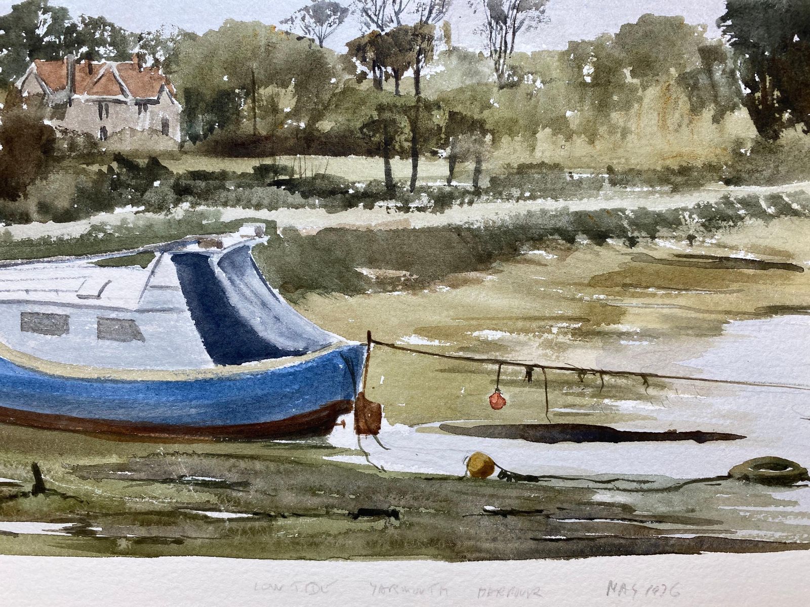 Unknownlow Tide Yarmouth Harbour, Original British Watercolour Paintingcirca 1970s photo buy