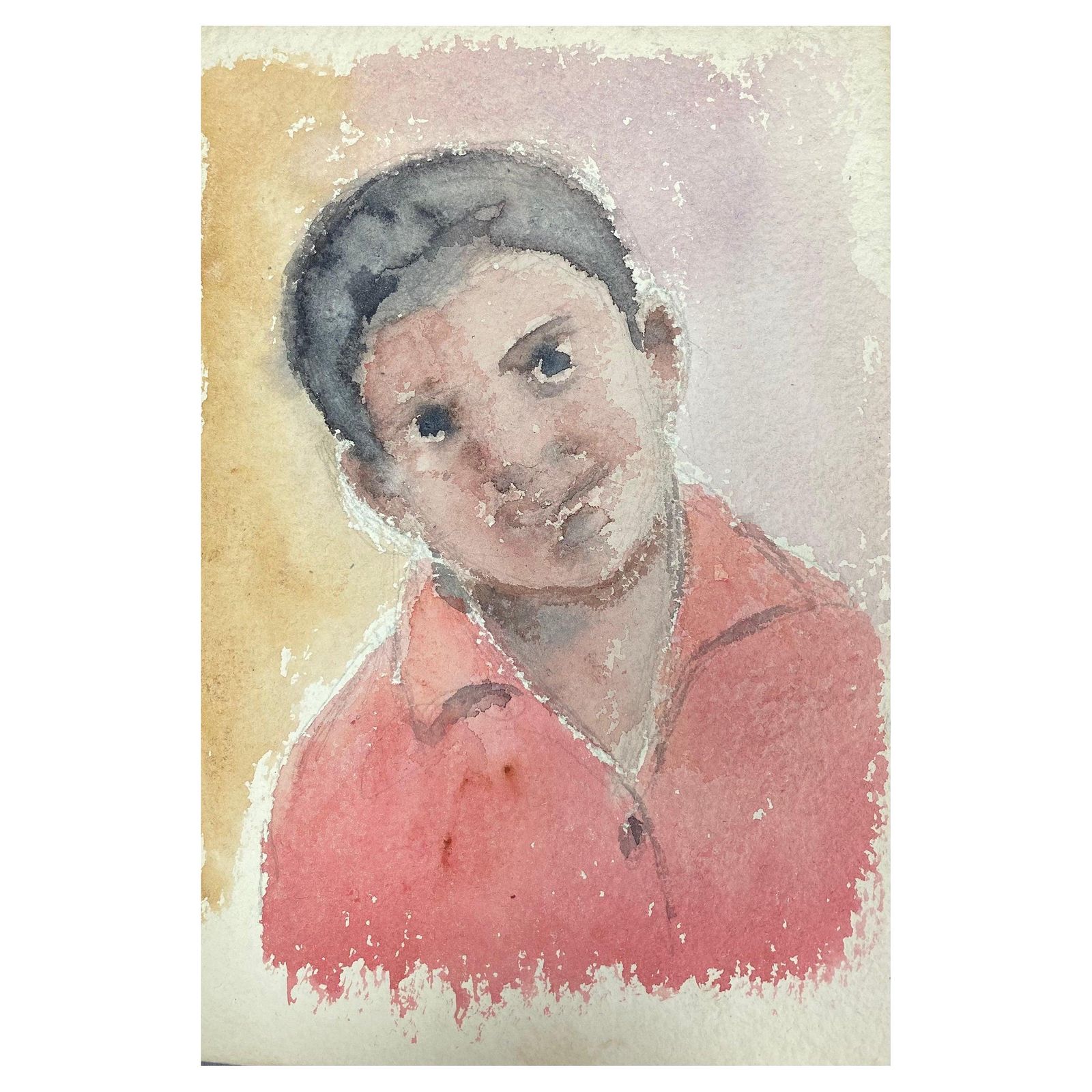 Akos Birocolourful Abstract Portrait, French Expressionist Original Paintingcirca 1980s
