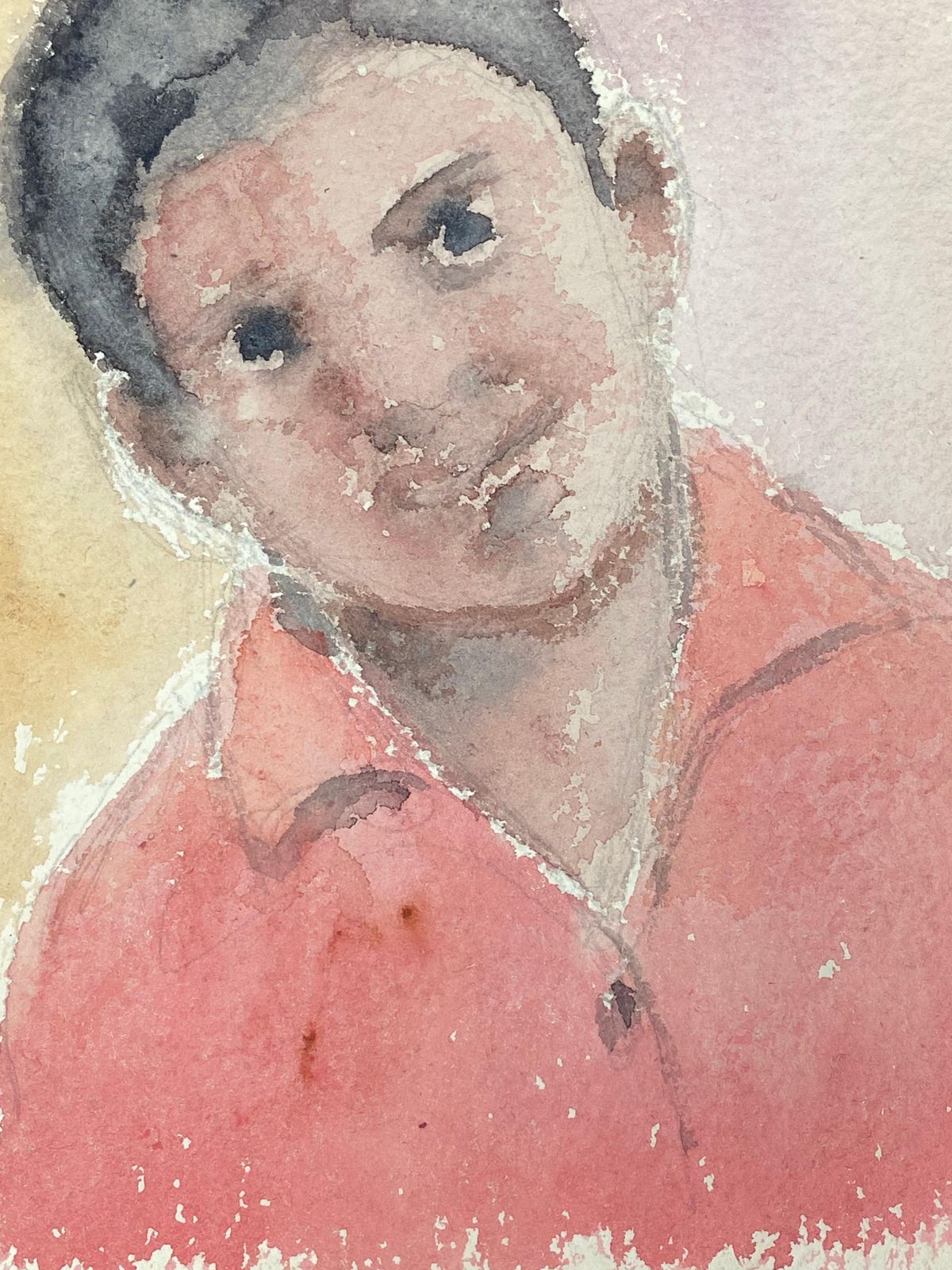 Akos Birocolourful Abstract Portrait, French Expressionist Original Paintingcirca 1980s photo furniture