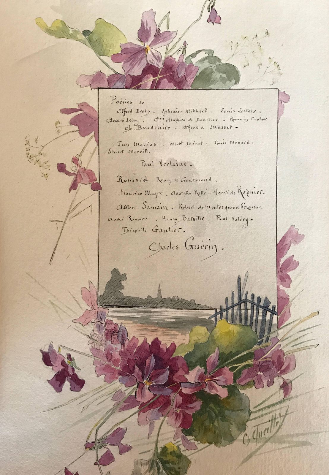 Unknownrare Set Of Nine Original French Watercolour Designs & Illustrationscirca 1900s photo for sale