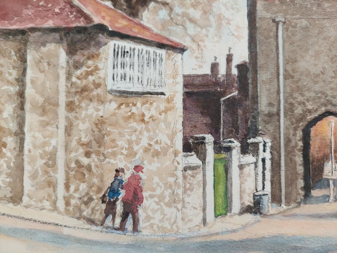 English  School20th Century Traditional English Painting Rochester Cathedral Priory Gate, Kent20th Century photo 407.0