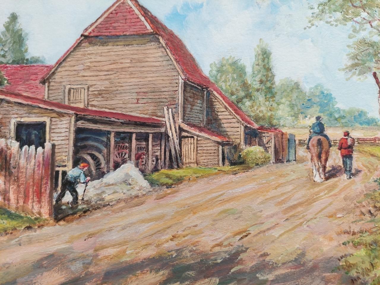 English  School20th Century Traditional English Painting A Farm In Claygate, Surrey20th Century photo vinterior