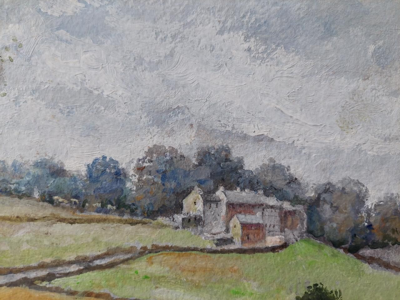 English  Schooltraditional English Painting Landscape At Goose Eye Farm Braithwaite Yorkshire20th Century photo 484.0