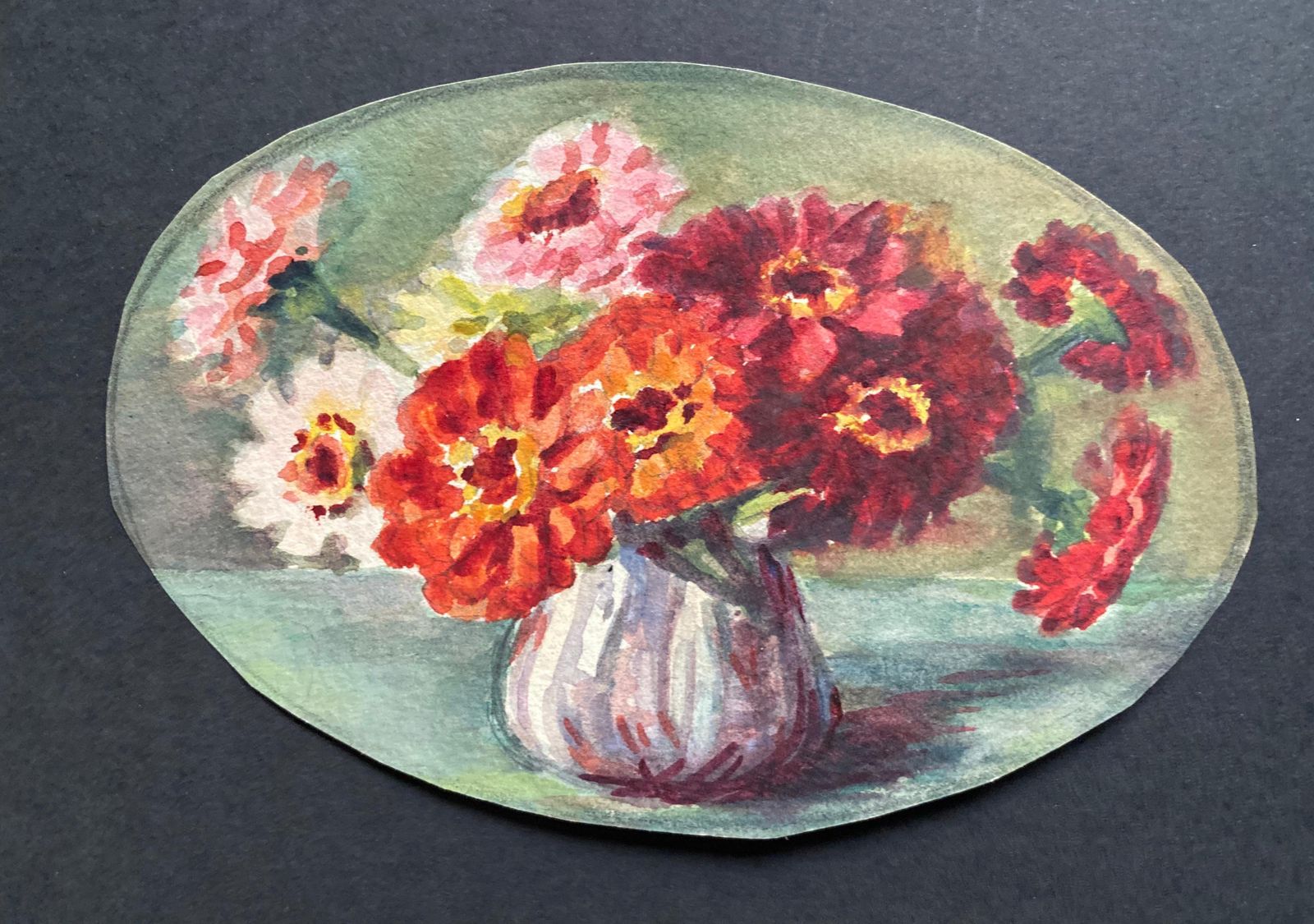 Unknownearly 1900's French Impressionist Signed Flower Watercolours Marie Carreaucirca 1900s photo furniture
