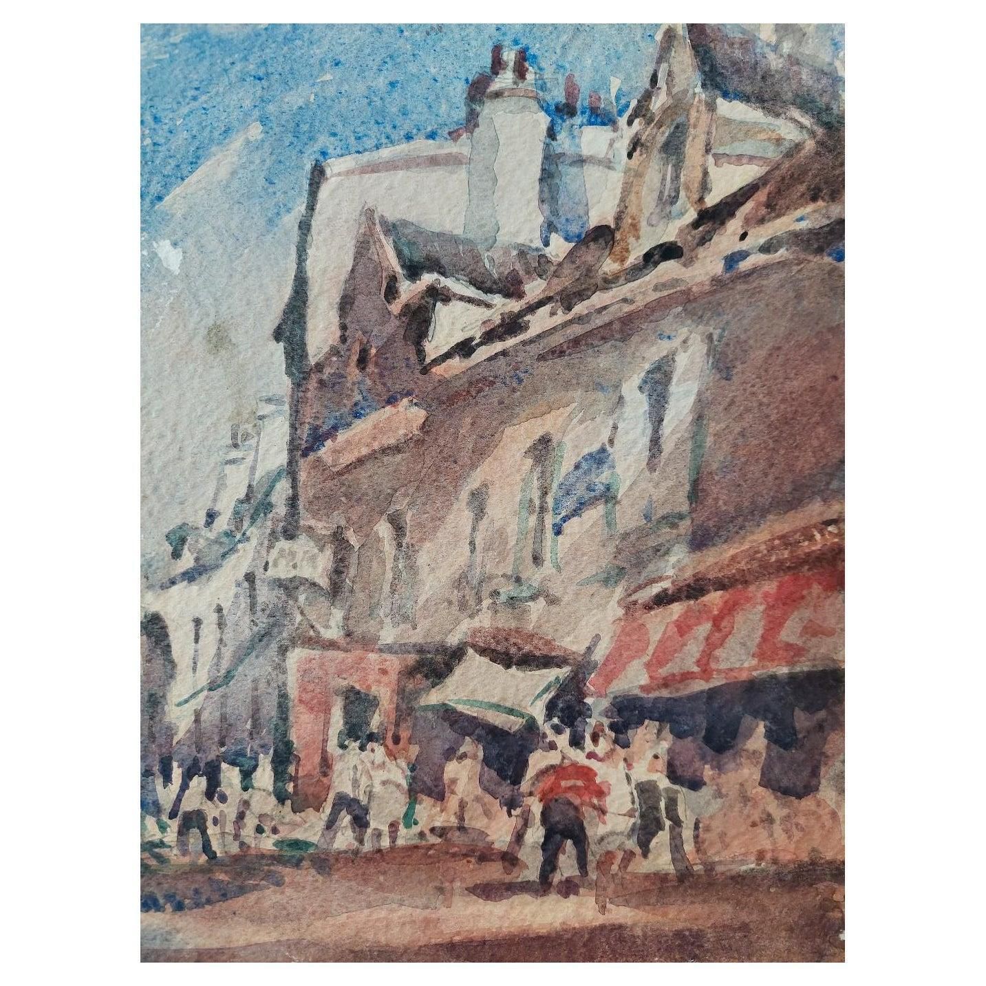 Maurice Mazeiliefrench Modernist Cubist Painting Double Sided, Town And Coast20th Century