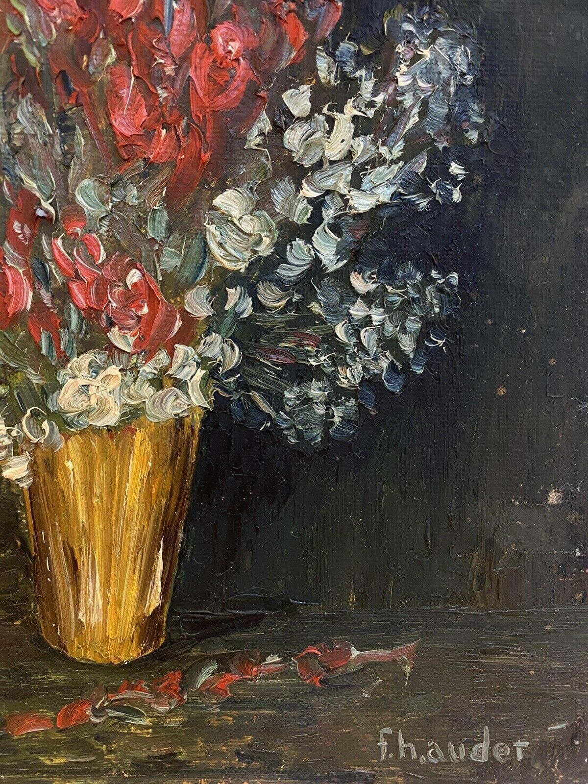 Unknownfernand Audet French Impressionist Oil, Large Still Life Flowersmid 20th Century photo for sale
