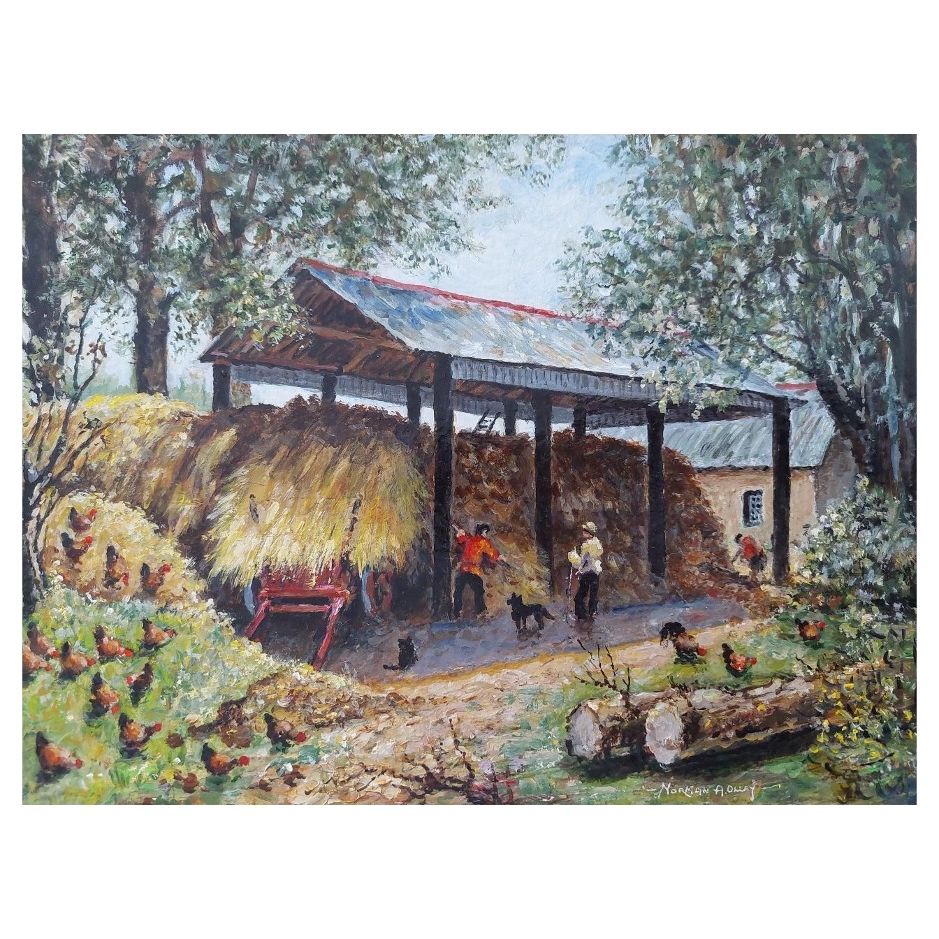 English  Schooltraditional English Painting Cornish Haybarn On Farm Near Launceston, Cornwall20th Century