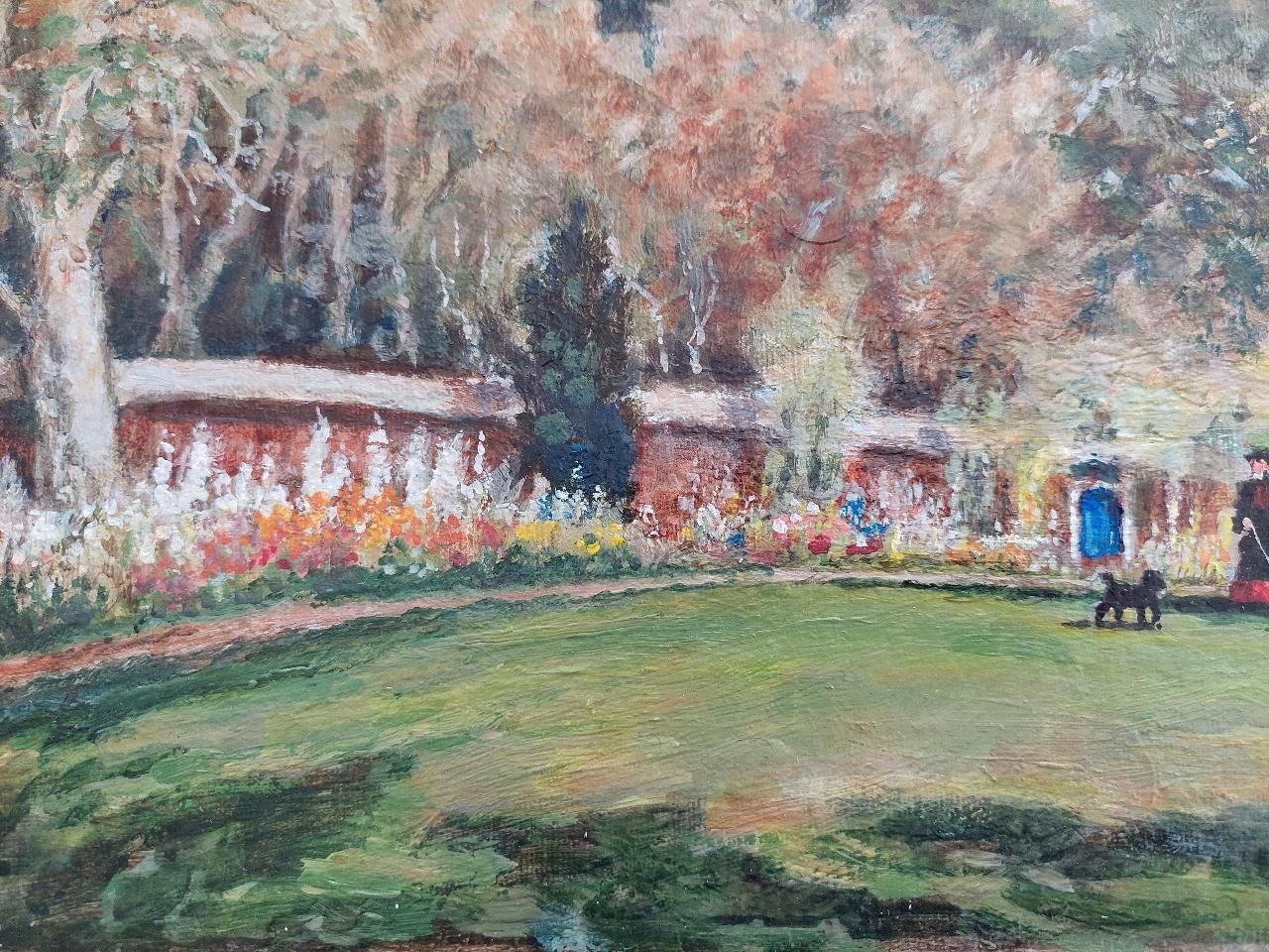 English  Schooltraditional English Painting Rochester Castle In Kent, View From Vicarage Garden20th Century photo 504.0