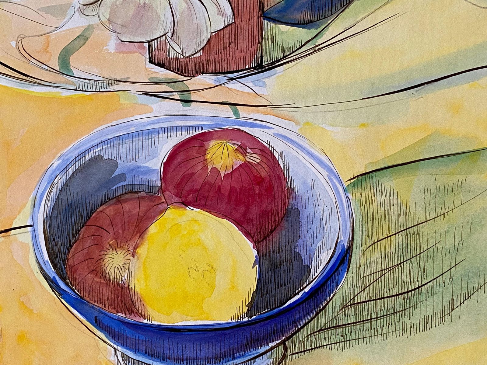 Unknown1940's French Fruit Still Life, Post Impressionist Artistcirca 1940s photo vinterior