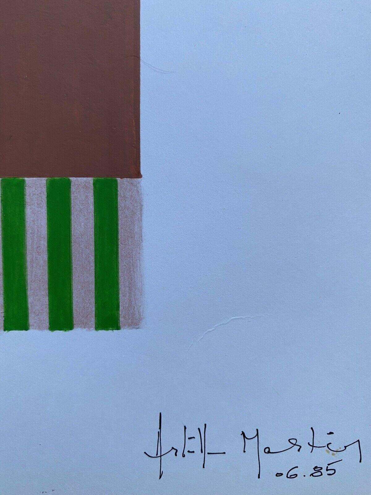 Unknownarlette Martin 1980's French Geometric Abstract Painting, Signed20th Century photo 301.0