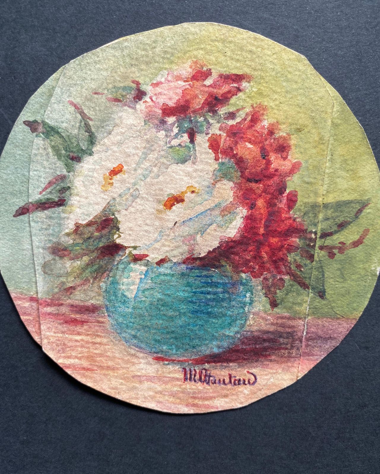 Unknownearly 1900's French Impressionist Signed Flower Watercolours Y Marie Carreaucirca 1900s photo Art