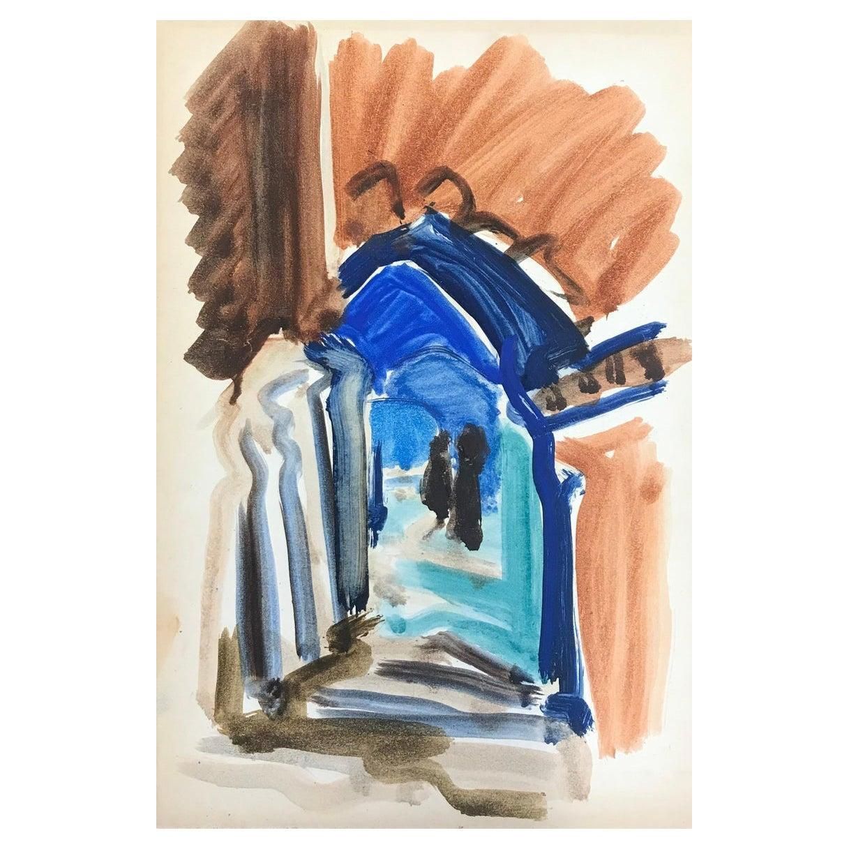 Unknown20th Century German Modernist Oil Painting, Through The Colourful Archwaycirca 1940s
