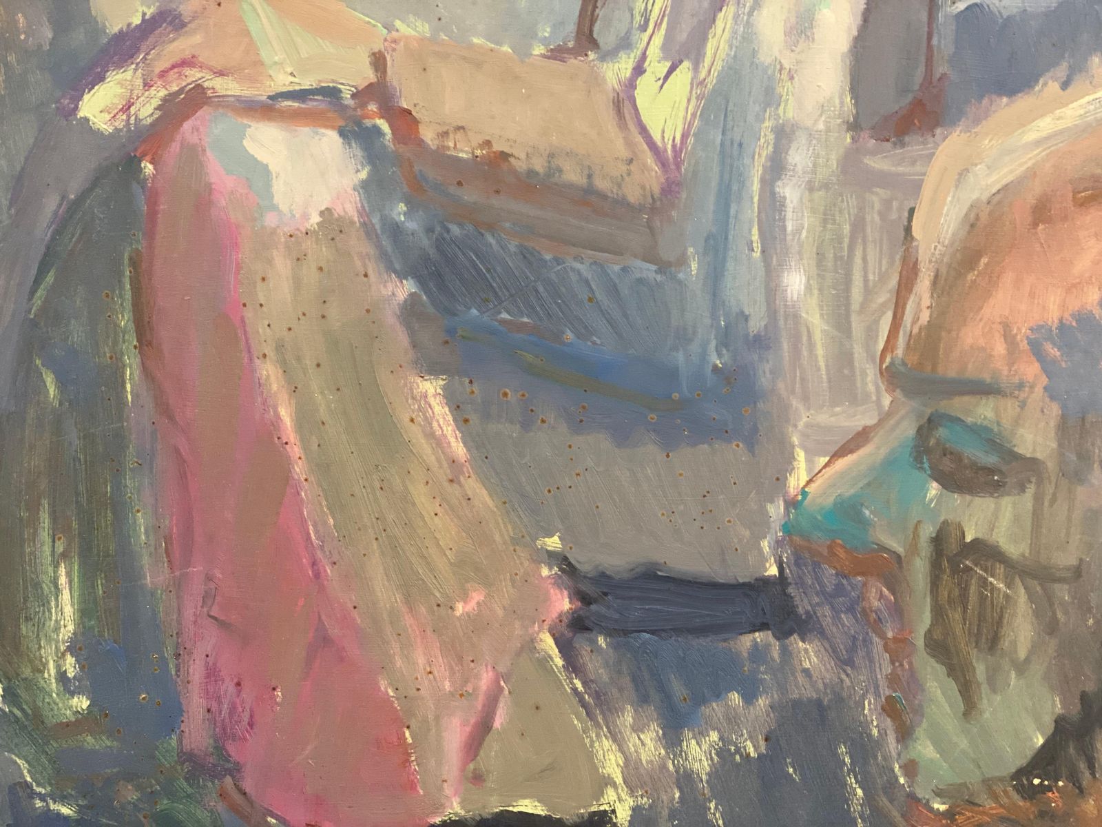 Unknownlarge 1960's British Portrait Of Abstract Male Figure Original Oil Paintingcirca 1960s photo furniture