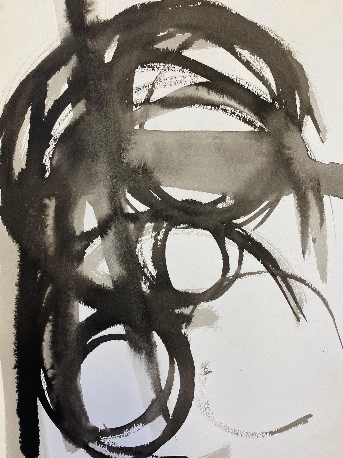 Unknownset Of 4, Original 1970's French Abstract Black & White Paintingscirca 1970s photo 611.0