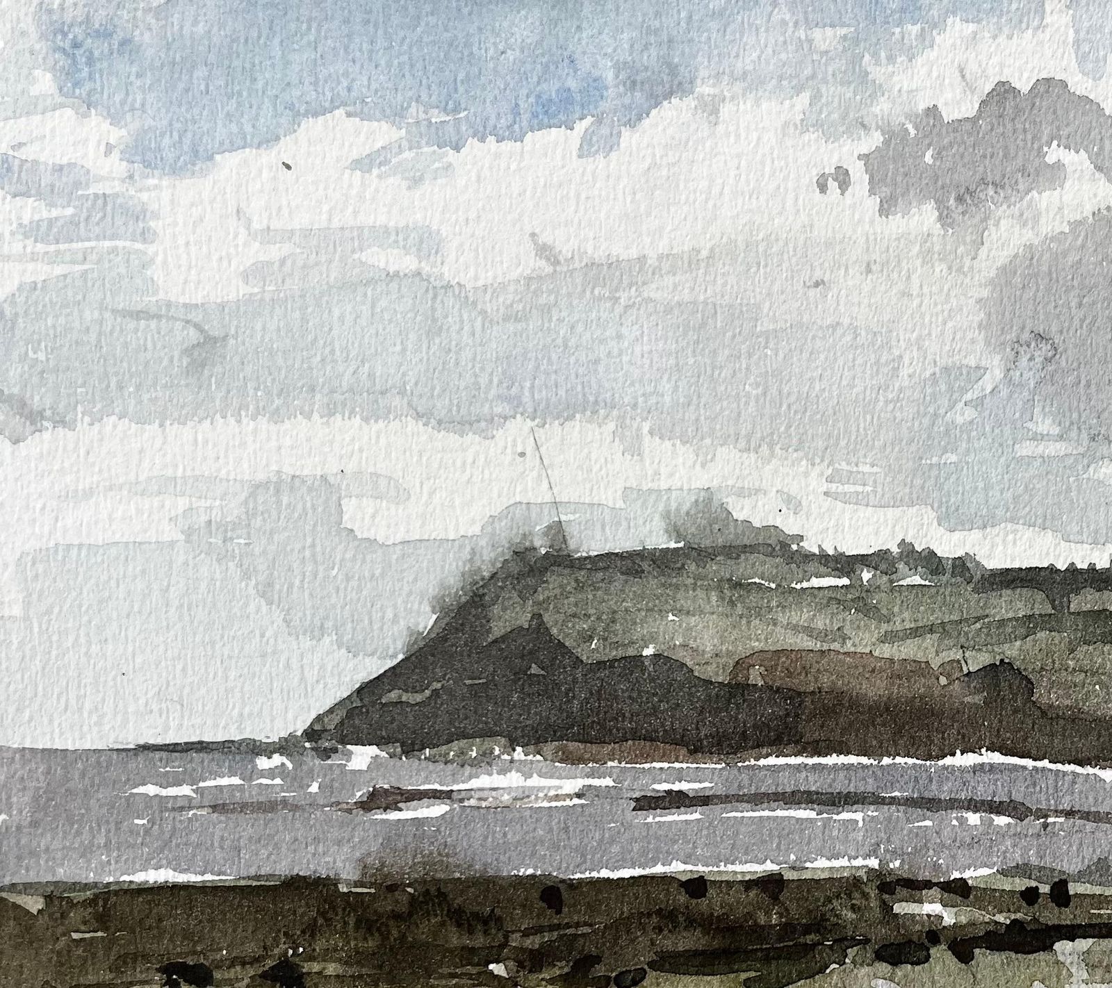 Anthony Herbertrobin Hoods Bay Headland And Shoreline Under Cloudy Sky Yorkshire 19831983 photo vinterior