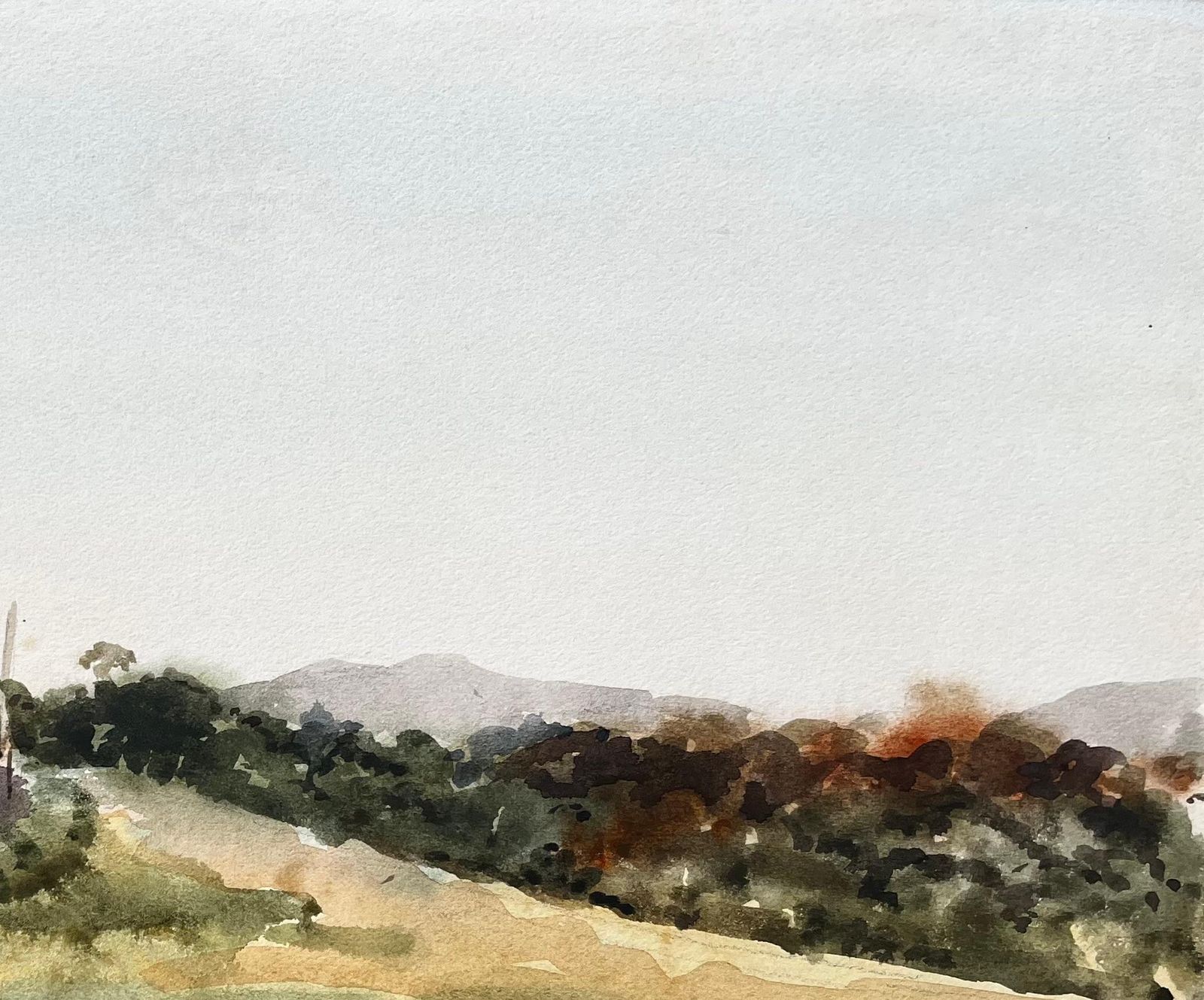 Anthony Herbertwelsh Road And Hillside Summer Landscape North Wales 1976 Watercolour1976 photo vinterior