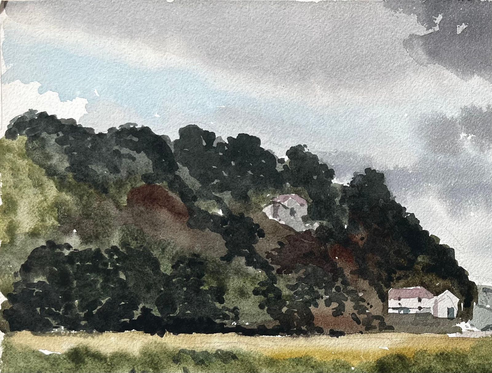 Anthony Herbertstormy Skies Over Marsh And Hills Laugharne South Wales 1967 Watercolour1967 photo Art