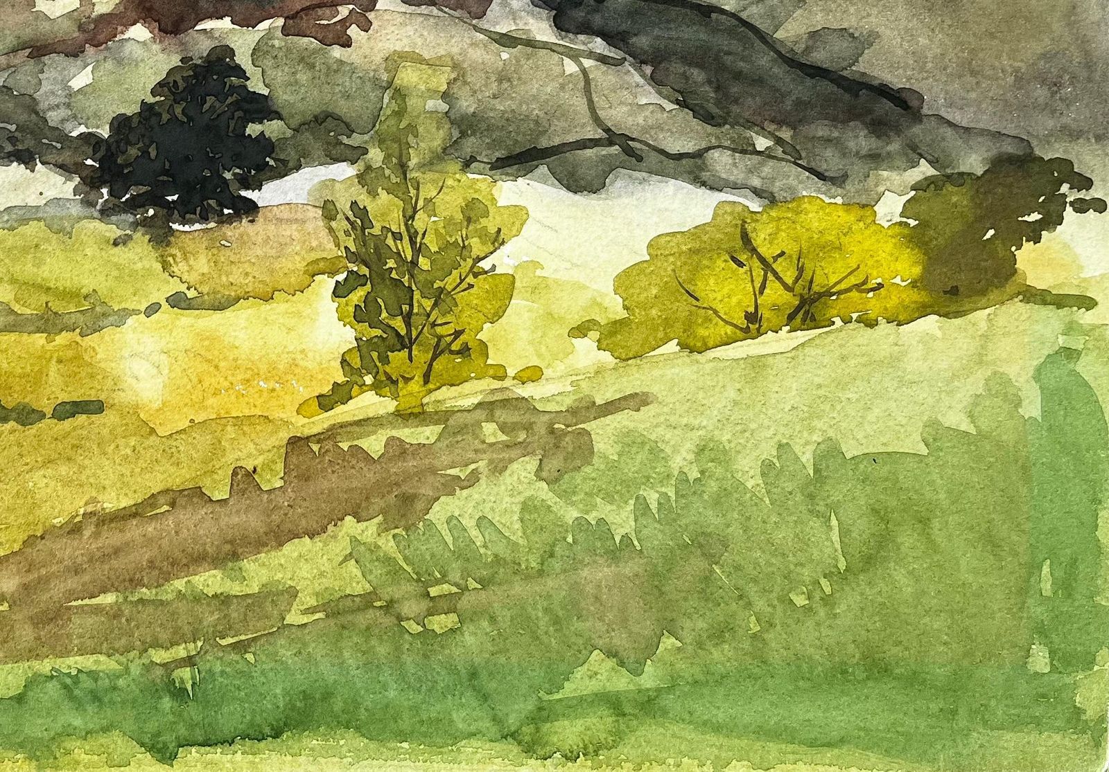 Anthony Herbertcwm Pennant North Wales Watercolour Landscape By Tony Herbert 19741974 photo vinterior