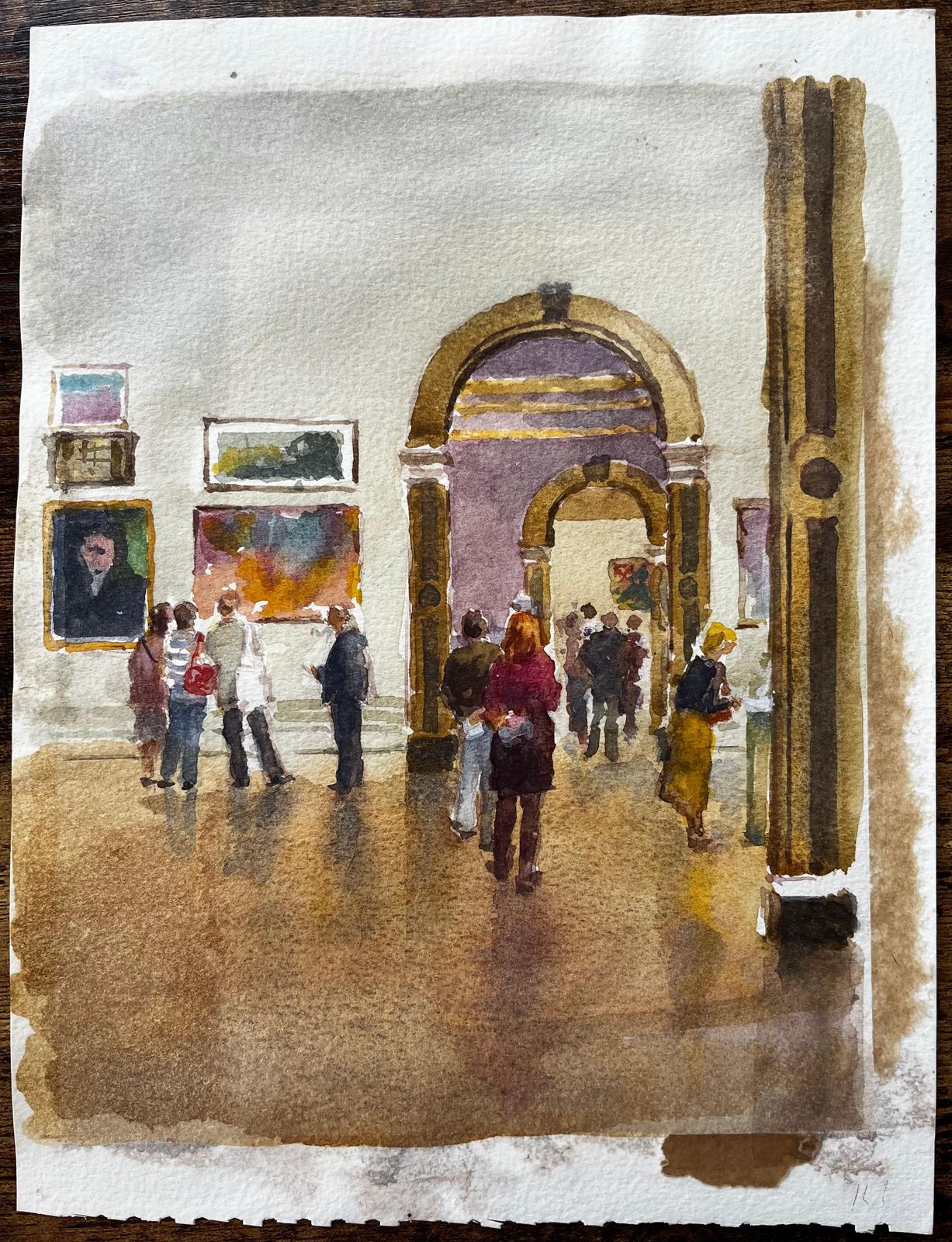 Anthony Herbertvisitors At A Grand Gallery Archway With Framed Paintings And Ornate Interiors photo furniture