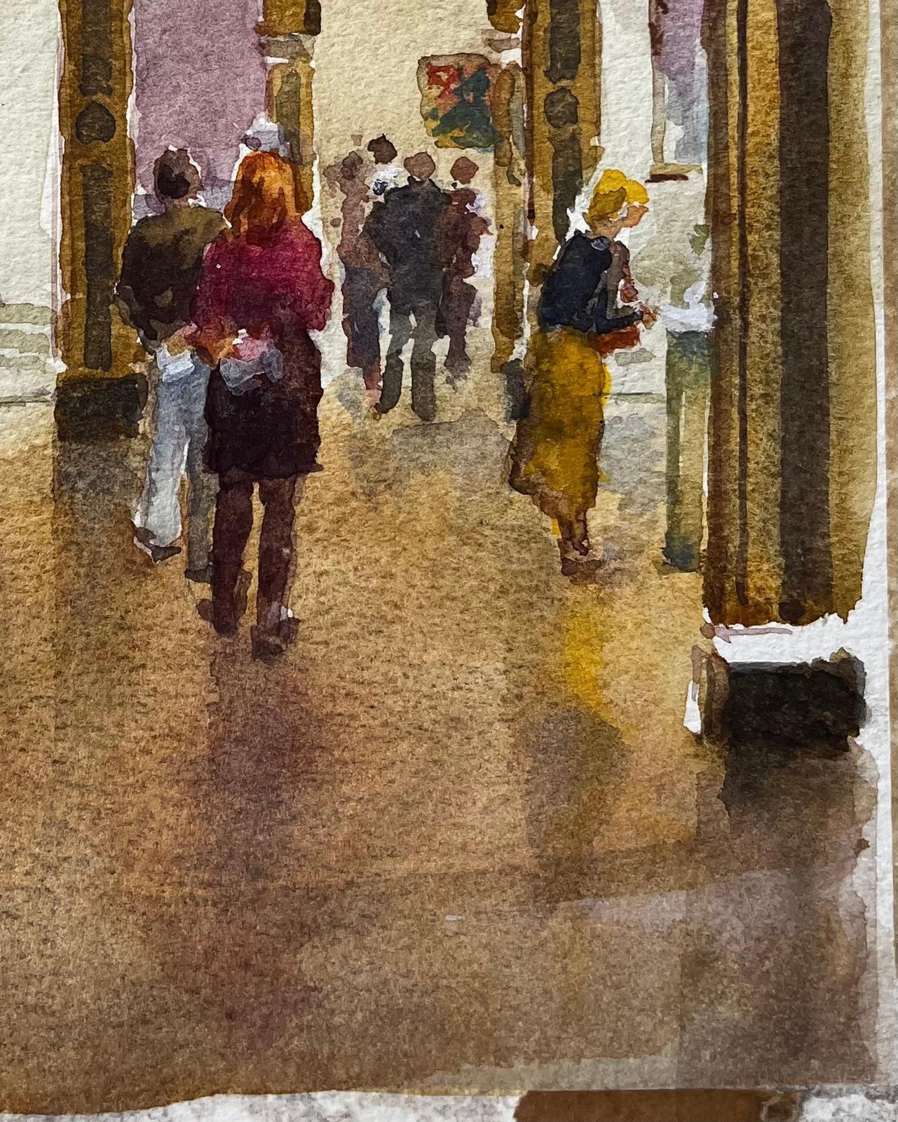 Anthony Herbertvisitors At A Grand Gallery Archway With Framed Paintings And Ornate Interiors photo for sale