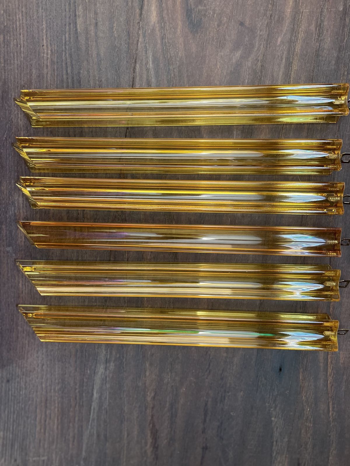 photo vinterior Pair Of Vintage Mariangela Murano Table Lamps – 24 Multi Coloured Quadriledri Prisms