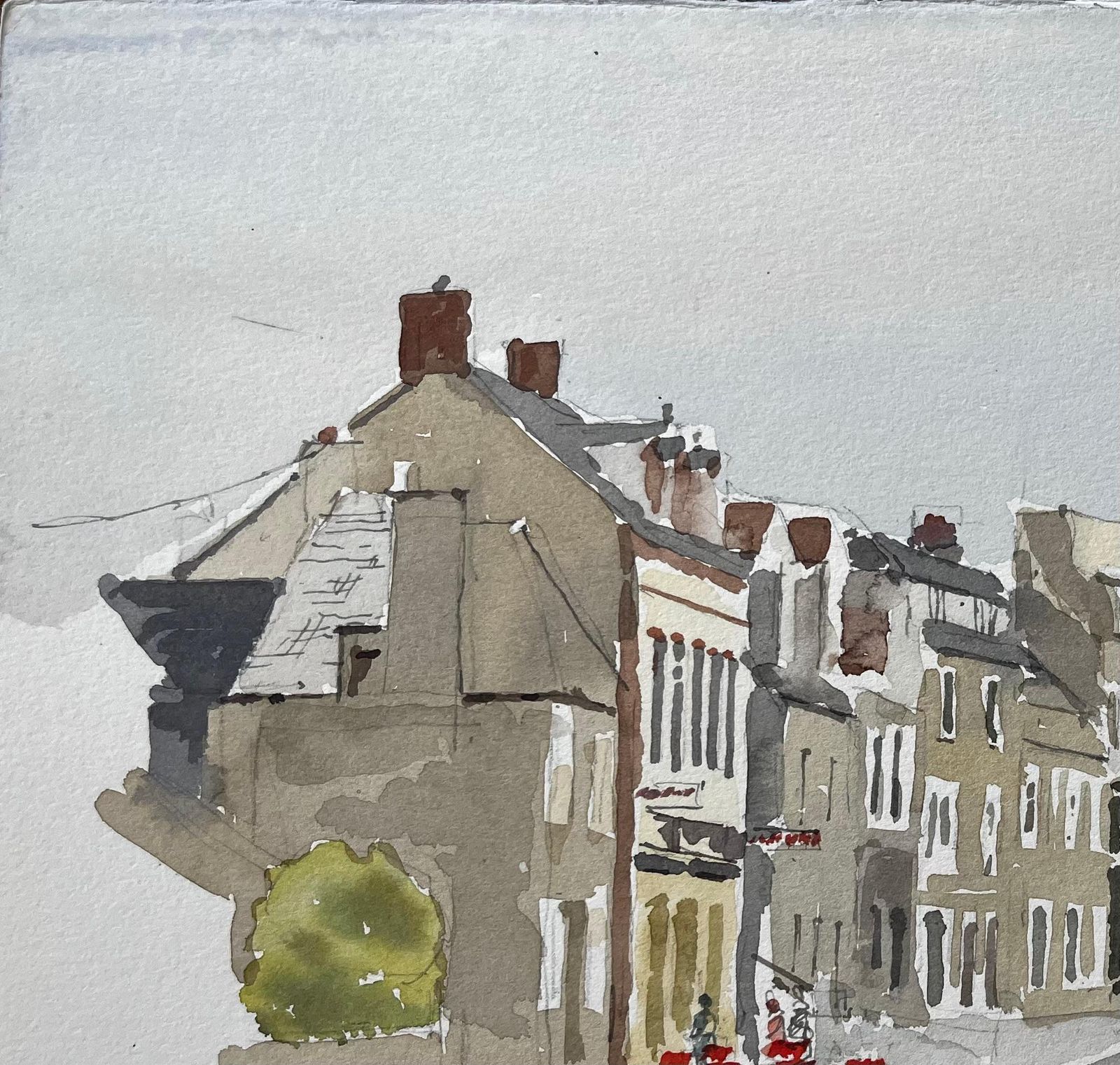 Anthony Herbertbarfleur Normandy Harbour Scene With Fishing Nets 1988 Watercolour1988 photo for sale