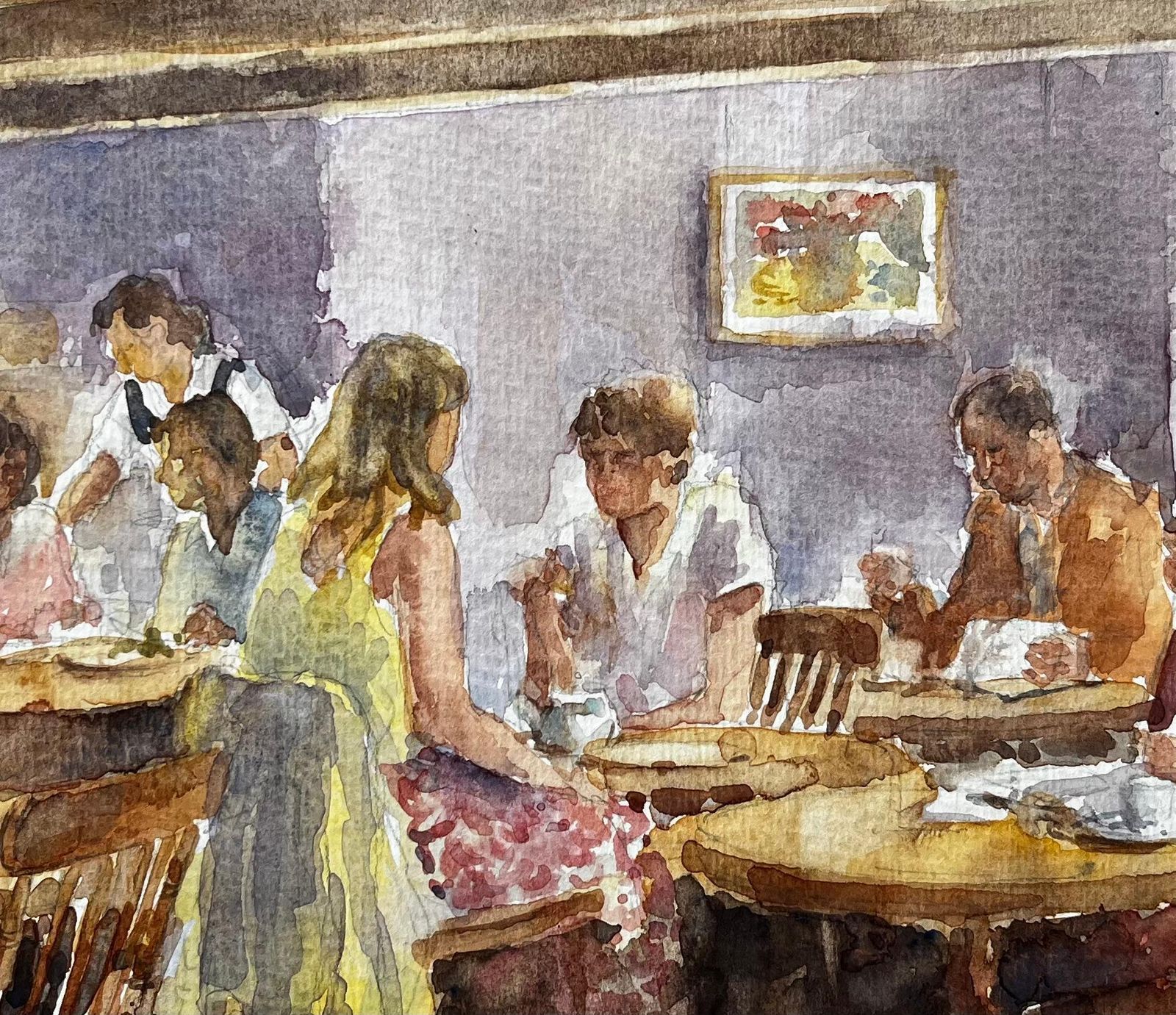 Anthony Herbertpeople Dining In Cosy Café With Beamed Ceiling And Warm Purple Wall Interior photo buy