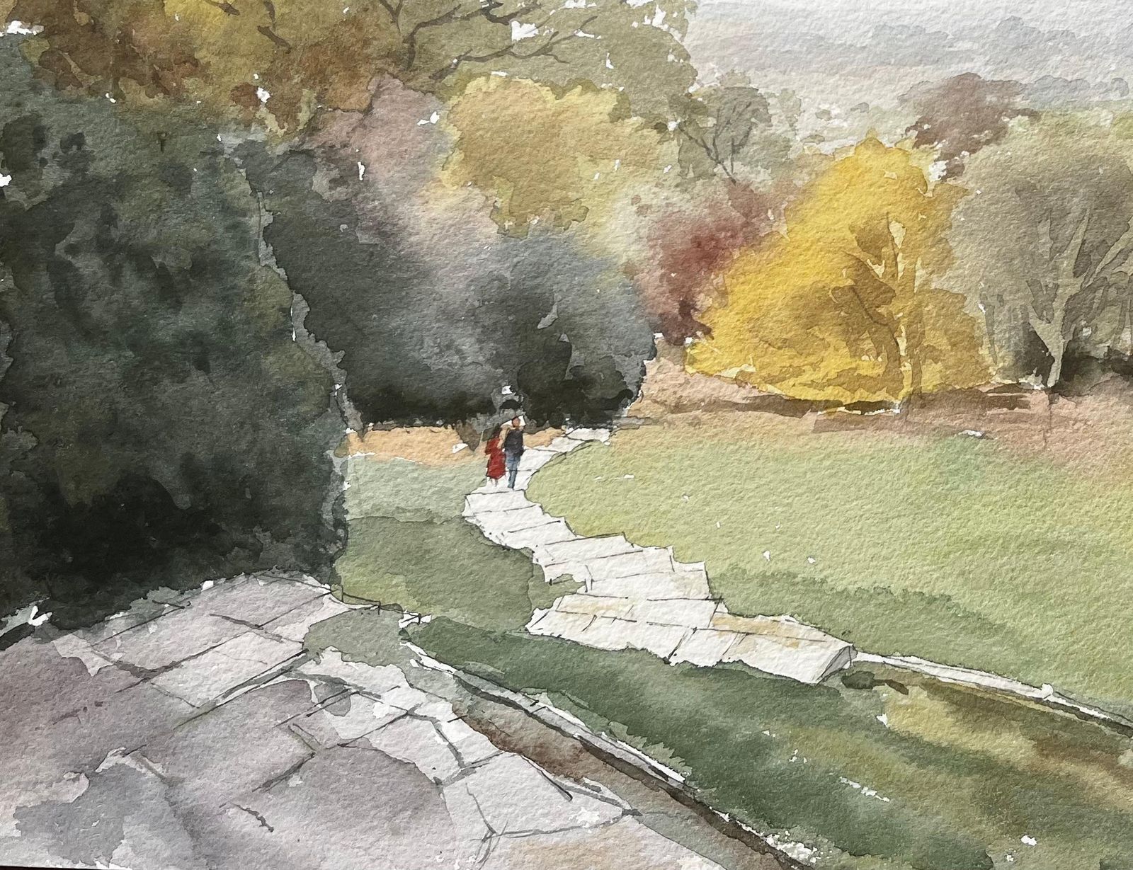 Anthony Herbertrichmond Park Landscape Painting View From Pembroke Lodge Autumn Trees photo 382.0