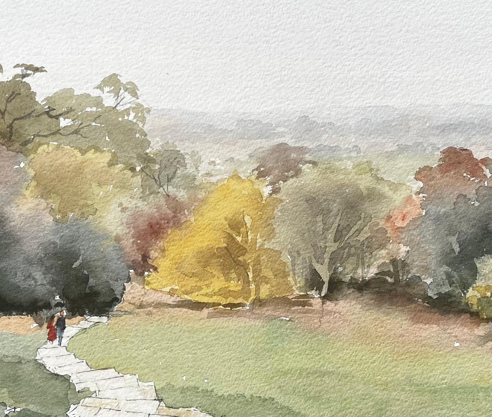 Anthony Herbertrichmond Park Landscape Painting View From Pembroke Lodge Autumn Trees photo buy