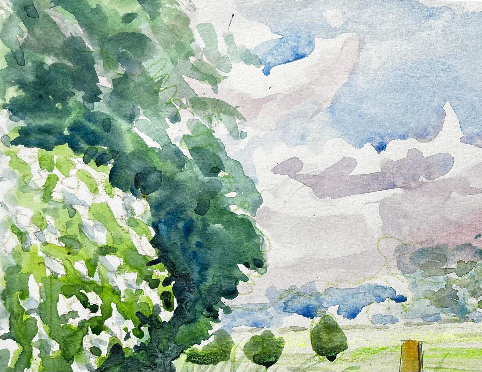 John Steane (B.1931)cuttleslowe Oxford Landscape With Trees Meadow And Summer Sky photo 458.0