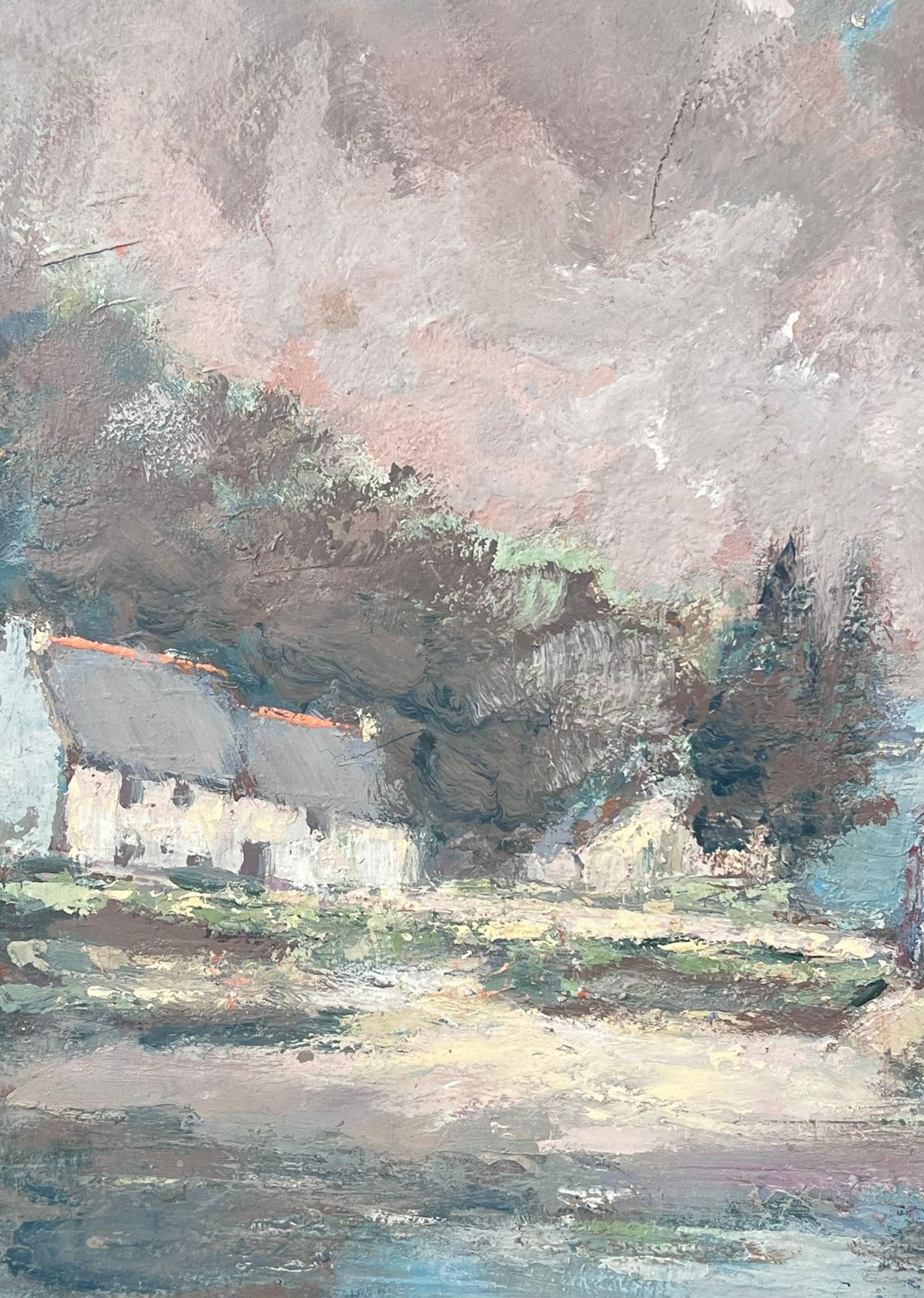 Fanch Lelwhite Village House Along The Bay French Landscape Oil Painting photo Art