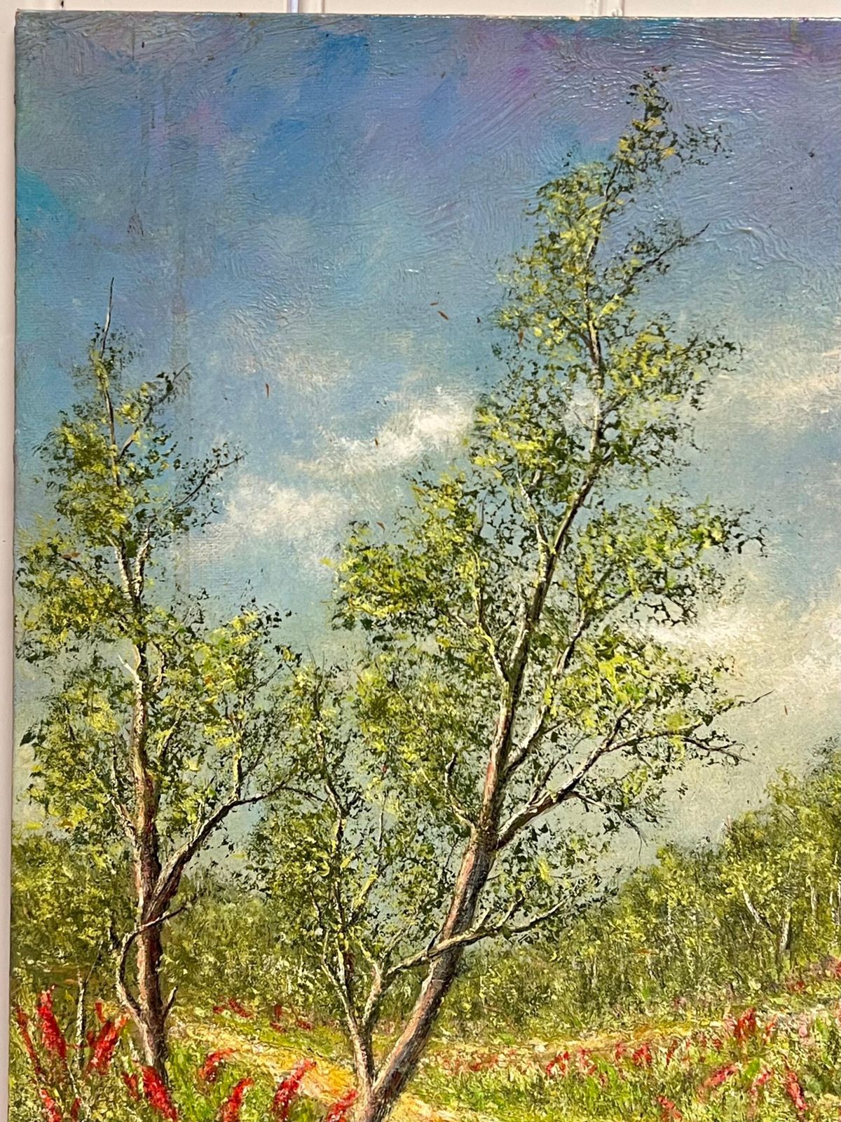 photo furniture Jean Fouriegolden Yellow Field Tracks With Indian Paintbrush Flowers Sprouting Oil Painting