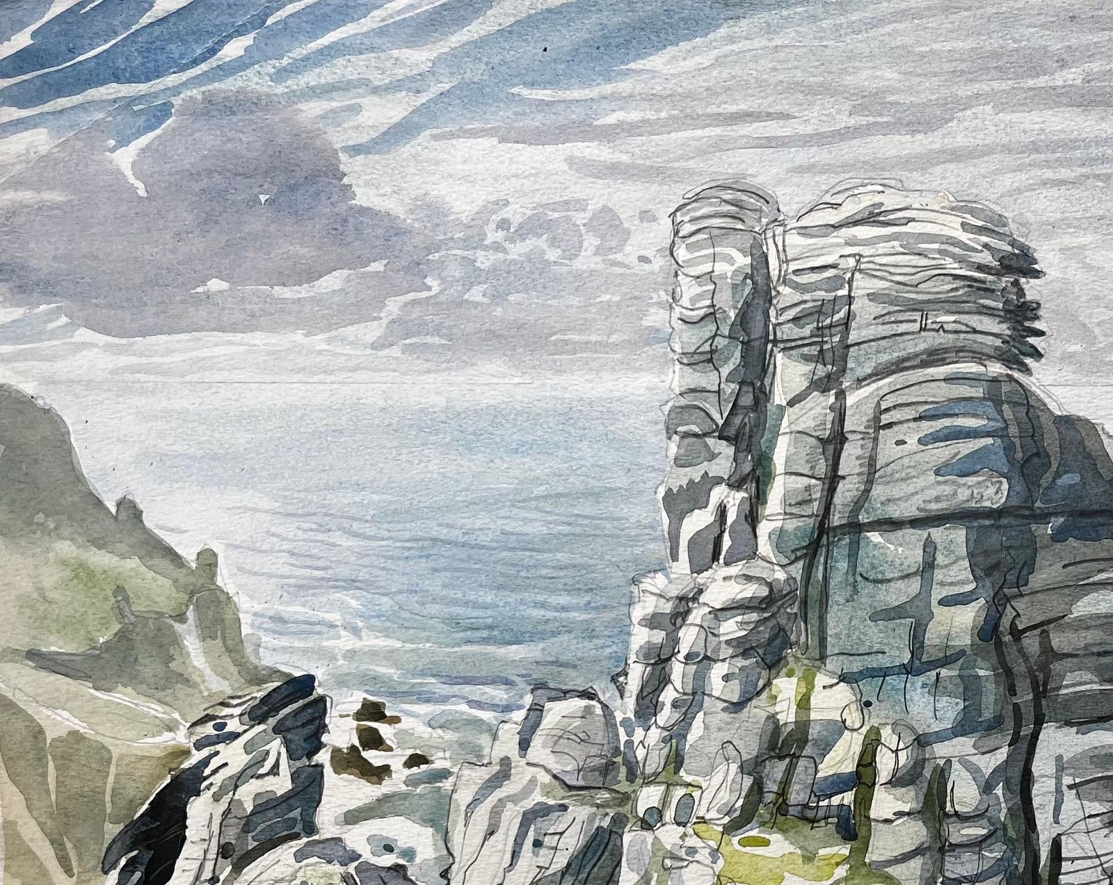 John Steane (B.1931)dorset Coast Rock Formations And Sea View 1977 By John Steane1977 photo vinterior