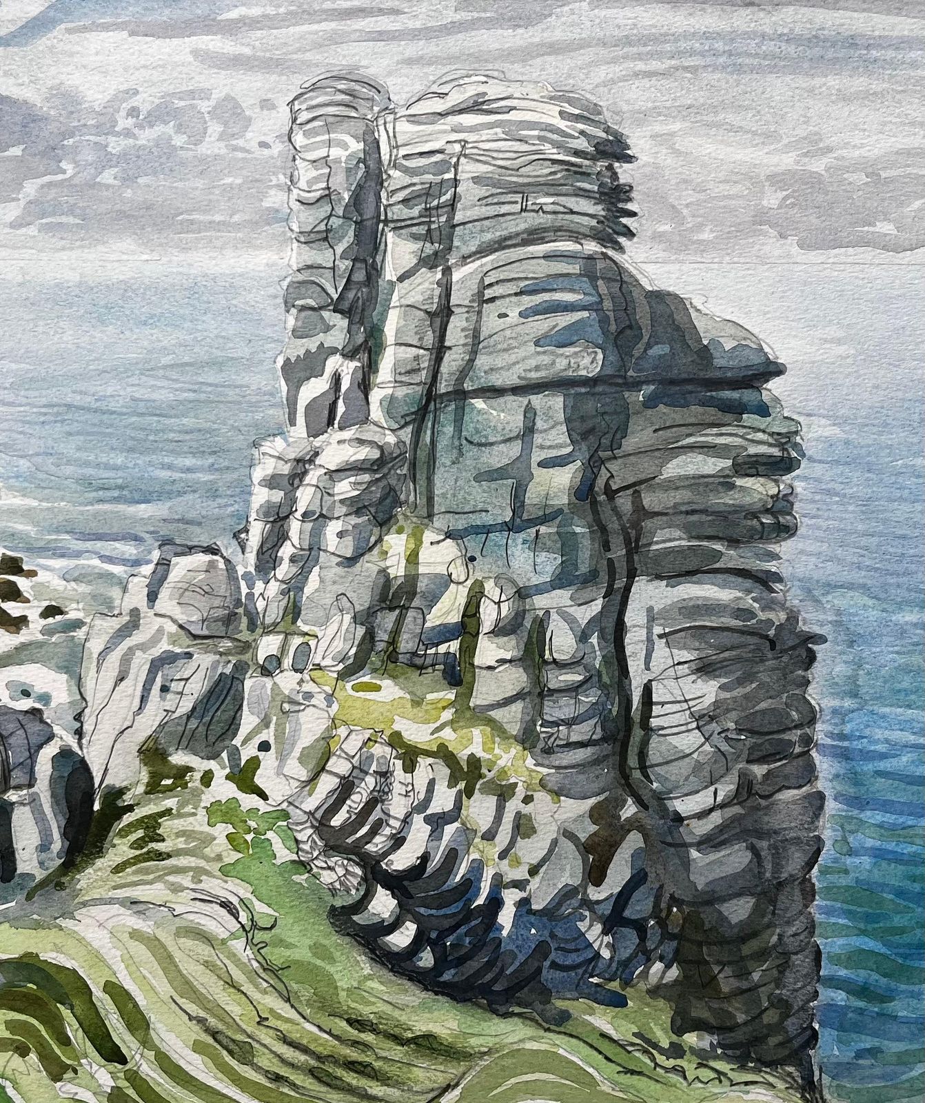 John Steane (B.1931)dorset Coast Rock Formations And Sea View 1977 By John Steane1977 photo buy